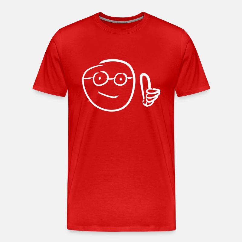 daumen hoch - Männer Premium Bio T-Shirt - Rot