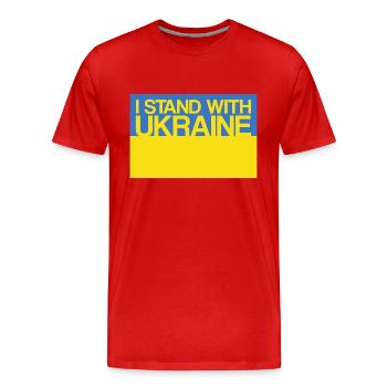 Ich stehe an der Seite der Ukraine mit der Unterstützung der Ukraine Ukrain - Männer Premium Bio T-Shirt - Rot - Vorne - Damien (186cm)