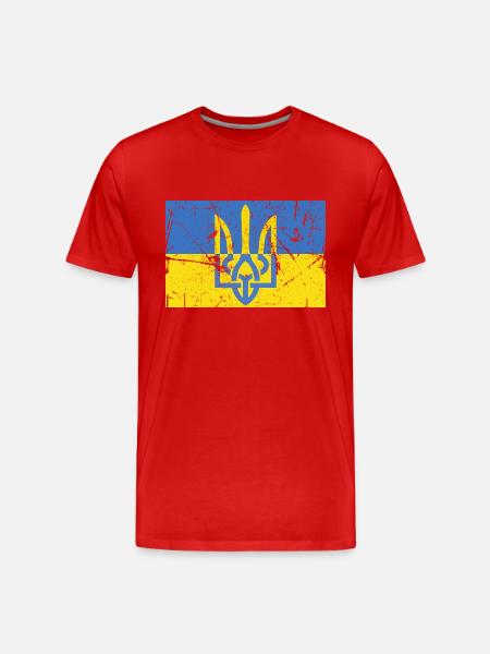 Flag of Ukraine Trident Ukraine - Men's Premium Organic T-Shirt - red