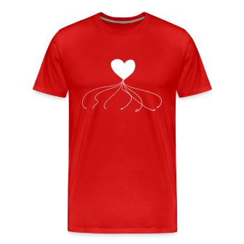herz faden linien linie - Männer Premium Bio T-Shirt - Rot - Vorne - Damien (186cm)