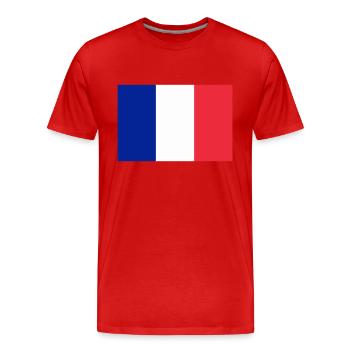 Drapeau français / French flag - T-shirt bio Premium Homme - rouge - Devant - Damien (186cm)
