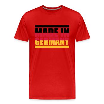 Fabriqué en Allemagne - T-shirt bio Premium Homme - rouge - Devant - Damien (186cm)