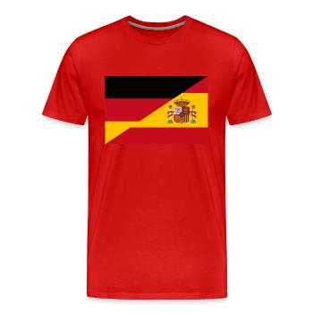 Deutschland Spanien Flagge Fußball Espana - Männer Premium Bio T-Shirt - Rot - Vorne - Damien (186cm)