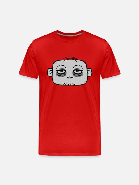 Dunkle Augenringe Gesicht - Männer Premium Bio T-Shirt - Rot