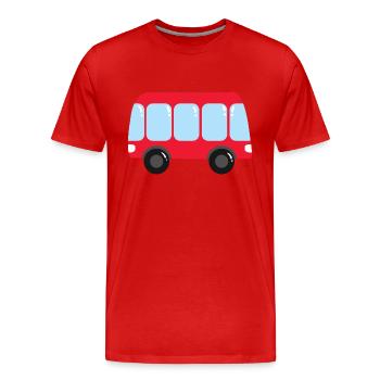 Bus Rot - Männer Premium Bio T-Shirt - Rot - Vorne - Damien (186cm)