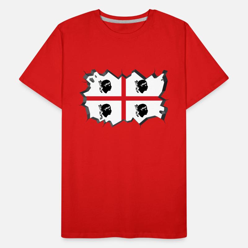 Drapeau de la Sardaigne Drapeau de la Sardaigne Drapeau de la Sardaigne T-shirt bio Premium Homme