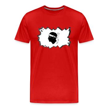 Corse Drapeau Corse Drapeau Corse Corse - T-shirt bio Premium Homme - rouge - Devant - Damien (186cm)