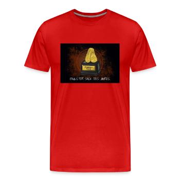 Faulster Sack des Jahres Auszeichnung - Männer Premium Bio T-Shirt - Rot - Vorne - Damien (186cm)