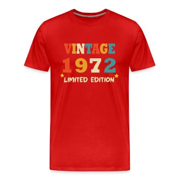 Born in 1972 Vintage Birthday Retro - Men's Premium Organic T-Shirt - red - Front - Damien (186cm)