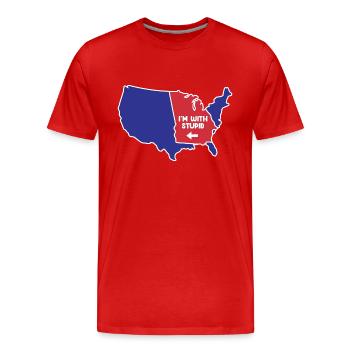 Georgia US Design für patriotische Georgier - Männer Premium Bio T-Shirt - Rot - Vorne - Damien (186cm)