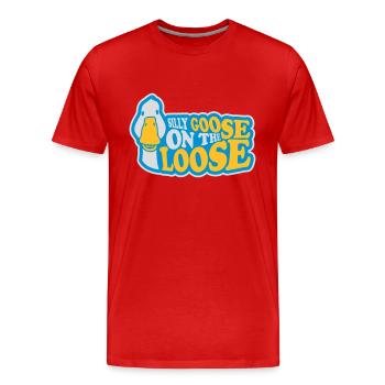 goose on the loose - Männer Premium Bio T-Shirt - Rot - Vorne - Damien (186cm)