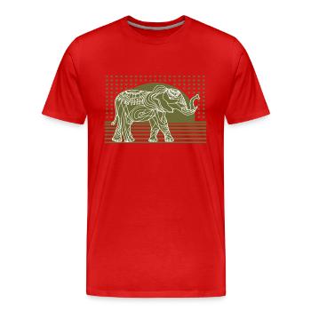Éléphant - T-shirt bio Premium Homme - rouge - Devant - Damien (186cm)