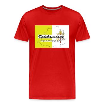 Vatikanstadt - Hauptstadt mit GPS & Flagge - Männer Premium Bio T-Shirt - Rot - Vorne - Damien (186cm)
