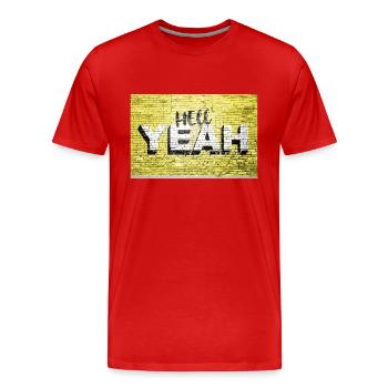 Yeah Ziegelsteinmauer Graffiti - Männer Premium Bio T-Shirt - Rot - Vorne - Damien (186cm)