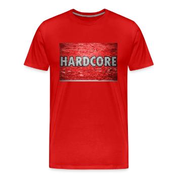 Hardcore Ziegelsteinmauer Graffiti - Männer Premium Bio T-Shirt - Rot - Vorne - Damien (186cm)