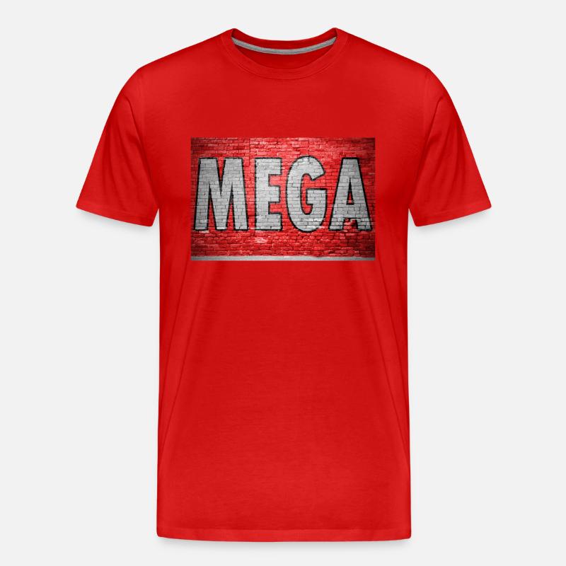 Mega Ziegelsteinmauer Graffiti - Männer Premium Bio T-Shirt - Rot
