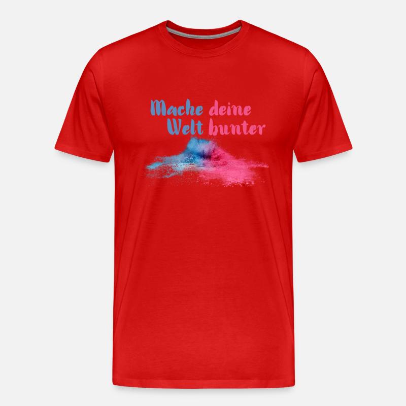 Mache deine Welt bunter - Männer Premium Bio T-Shirt - Rot