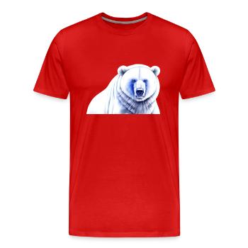 Blue White Polar Bear - Men's Premium Organic T-Shirt - red - Front - Damien (186cm)
