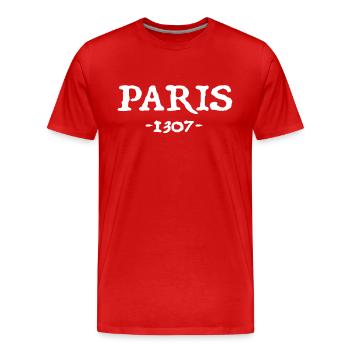 Paris 1307 - T-shirt bio Premium Homme - rouge - Devant - Damien (186cm)