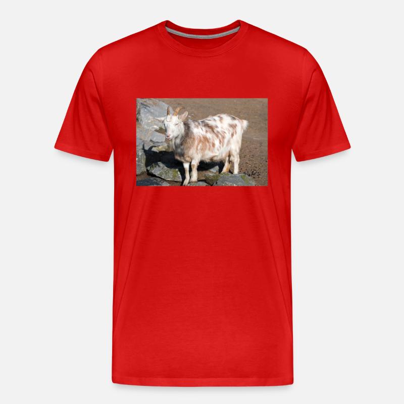 Zwergziege oder Zwergziege - Männer Premium Bio T-Shirt - Rot