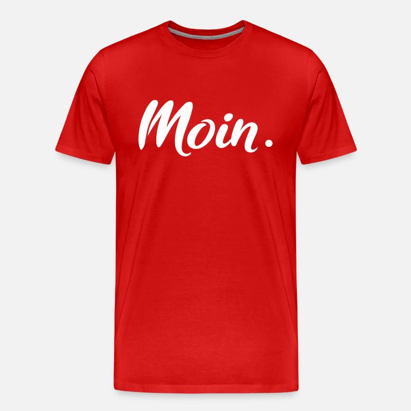 Moin. White - Männer Premium Bio T-Shirt - Rot