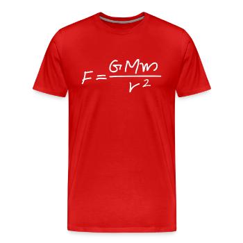 Newton's equation - Men's Premium Organic T-Shirt - red - Front - Damien (186cm)