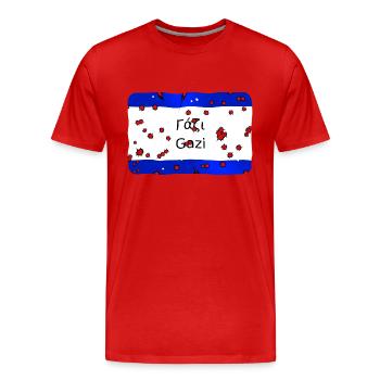 gazi - Männer Premium Bio T-Shirt - Rot - Vorne - Damien (186cm)