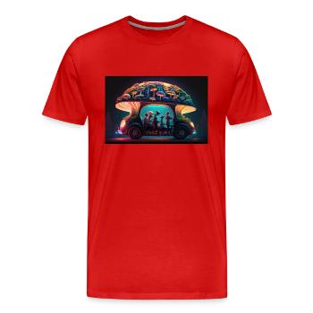 Voiture champignon - T-shirt bio Premium Homme - rouge - Devant - Damien (186cm)