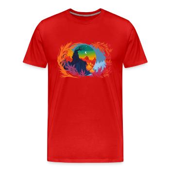 Fallen night - Men's Premium Organic T-Shirt - red - Front - Damien (186cm)