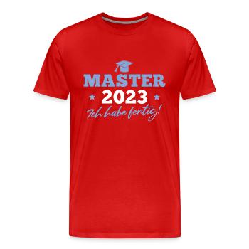 Masterprüfung bestanden 2023 Master Abschluss - Männer Premium Bio T-Shirt - Rot - Vorne - Damien (186cm)