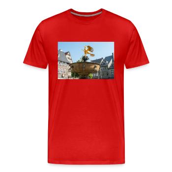historischer Brunnenmarkt Goslar (Marktbrunnen) - Männer Premium Bio T-Shirt - Rot - Vorne - Damien (186cm)
