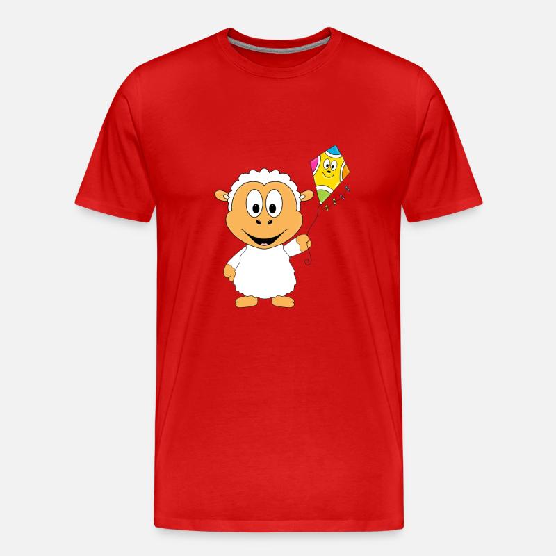 SCHAF - DRACHE - KITE - HERBST - Männer Premium Bio T-Shirt - Rot