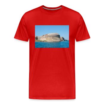 Forteresse Saint-Nicolas Šibenik-Knin Croatie - T-shirt bio Premium Homme - rouge - Devant - Damien (186cm)
