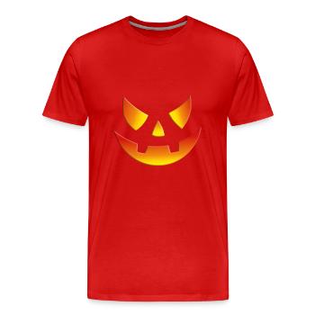 HALLOWEEN - KÜRBIS - GESICHT - KIND - KINDER - Männer Premium Bio T-Shirt - Rot - Vorne - Damien (186cm)