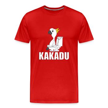 KAKADU - VOGEL - WC - TOILETTE - TIER - TIERISCH - Männer Premium Bio T-Shirt - Rot - Vorne - Damien (186cm)