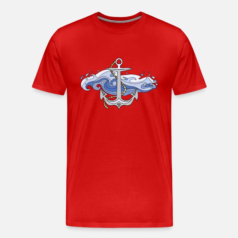 Anker - Männer Premium Bio T-Shirt - Rot