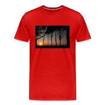 Coucher de soleil sur la mer Baltique - T-shirt bio Premium Homme - rouge - Devant - Damien (186cm)