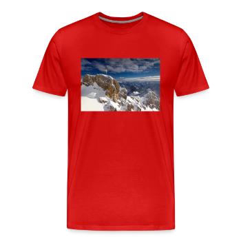 Zugspitze summit cross - Men's Premium Organic T-Shirt - red - Front - Damien (186cm)