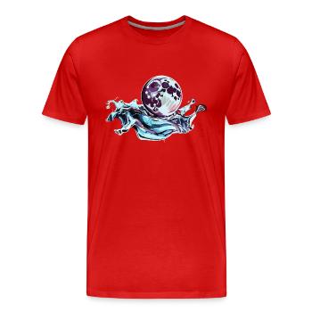 Pleine lune chromée - T-shirt bio Premium Homme - rouge - Devant - Damien (186cm)