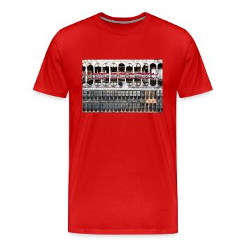 Spiegelung am Markusplatz - Männer Premium Bio T-Shirt - Rot - Vorne - Damien (186cm)