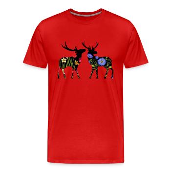 Cerf - T-shirt bio Premium Homme - rouge - Devant - Damien (186cm)