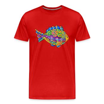 Poisson - T-shirt bio Premium Homme - rouge - Devant - Damien (186cm)