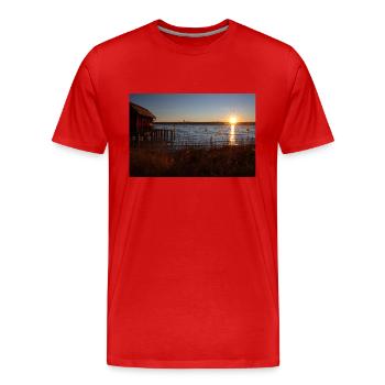Lever du soleil au lac Ammersee - T-shirt bio Premium Homme - rouge - Devant - Damien (186cm)