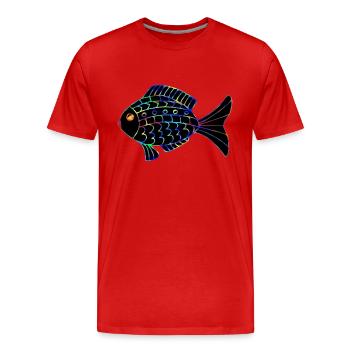 Poisson - T-shirt bio Premium Homme - rouge - Devant - Damien (186cm)