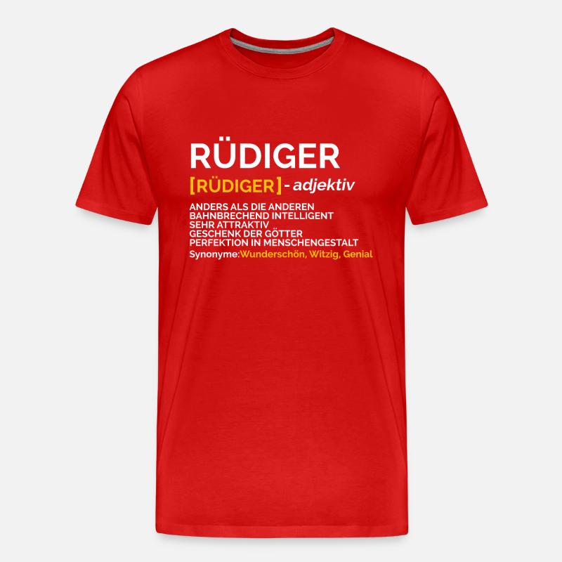 Rüdiger - Männer Premium Bio T-Shirt - Rot