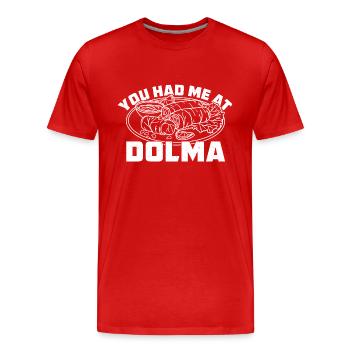 Dolma Sarma Griechenland Küche Reise Essen - Männer Premium Bio T-Shirt - Rot - Vorne - Damien (186cm)