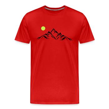 Montagnes - T-shirt bio Premium Homme - rouge - Devant - Damien (186cm)