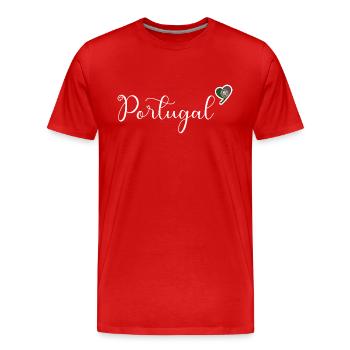 Portugal Flagge Landesfarben Patriotisch Reise - Männer Premium Bio T-Shirt - Rot - Vorne - Damien (186cm)