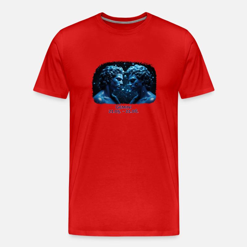 Sternzeichen Zwilling M Datum - Männer Premium Bio T-Shirt - Rot