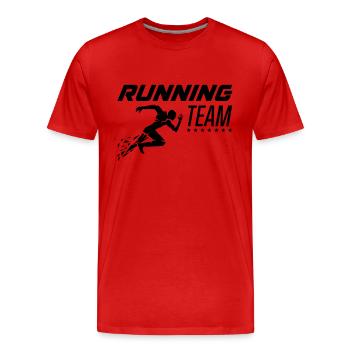 Équipe de course à pied - T-shirt bio Premium Homme - rouge - Devant - Damien (186cm)